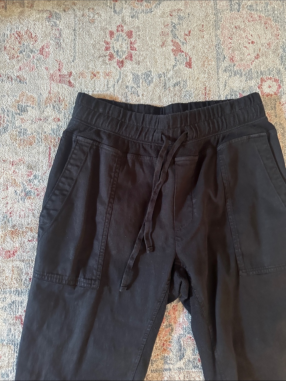 James Perse Black Color Mixed Media Joggers View 3